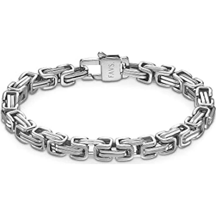 FAVS Herren-Armband aus Edelstahl, 20 cm Länge, One Size, vielseitig kombinierbar in Geschenkbox