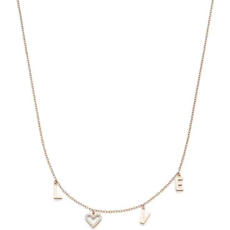 s.Oliver Necklace - Elegante Halskette aus poliertem Edelstahl in IP Roségold - Rolokette 47 cm - wasserfest & hautfreundlich – Bild 1