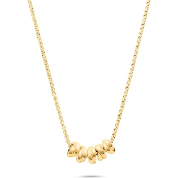 s.Oliver Necklace - Elegante Halskette aus poliertem Edelstahl IP Gold - Vierkantkette 45 cm, wasserfest & hautfreundlich – Bild 1