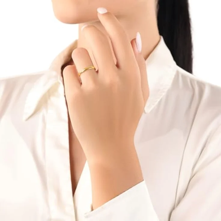 Amor Damen Ring, gravierbarer 333 Gelbgold Ring, kommt in Schmuck Geschenk Box, 9831920 – Bild 2
