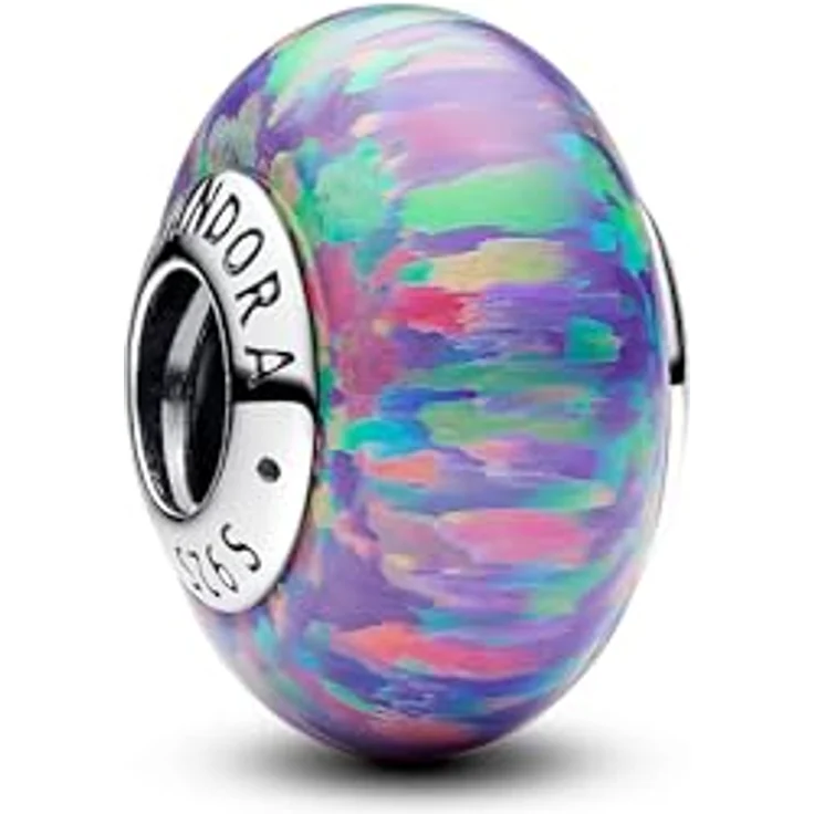 PANDORA Moments Leuchtendes violettes Charmaus, Sterling Silber Bead mit Opal-Akzenten, kompatibel mit Moments Armbändern, 791691C05 – Bild 1