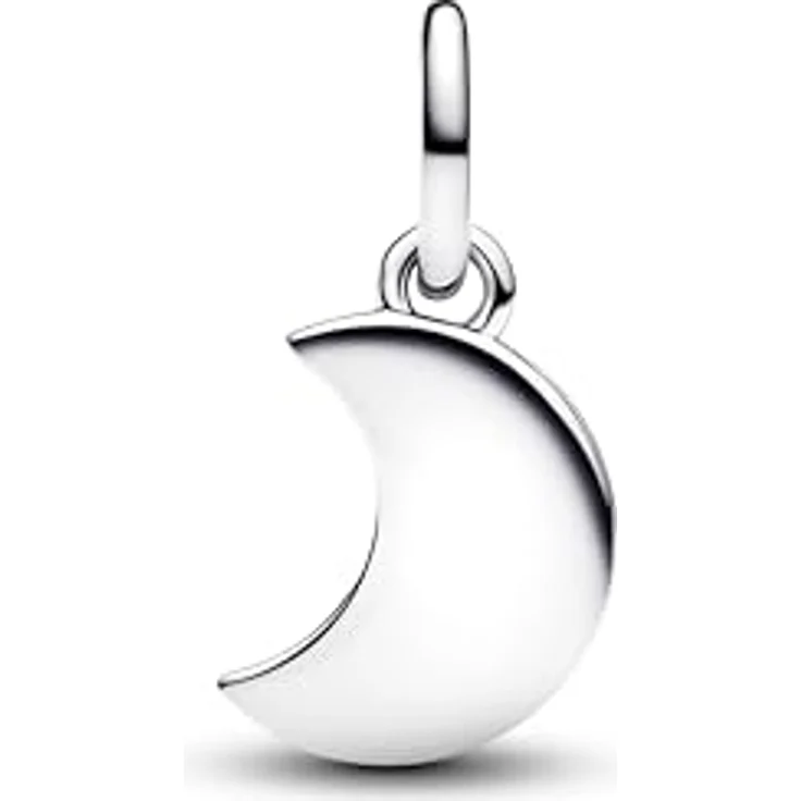 PANDORA Moments Mondsichel Doppelter Charm-Anhänger aus Sterling-Silber mit irisierendem Mondstein-Glas, kompatibel mit ME und Moments, 794272C01 – Bild 2