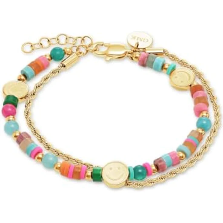 Guido Maria Kretschmer Jewelry GMK Collection Damen-Armband Edelstahl mit 6 Achat-Steinen, One Size, Gelbgold, Artikelnummer 32026666 – Bild 1