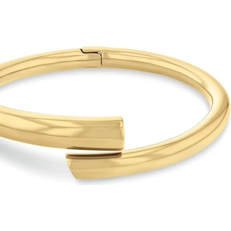 Calvin Klein CK SPIRAL Armreif für Damen, Edelstahl mit goldfarbener Oberfläche, Klappverschluss, Umfang 61 mm – Bild 2