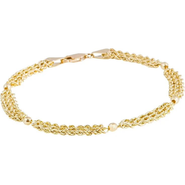 Vivance Goldarmband, Armband mit facettierten Kügelchen aus Gelbgold 375