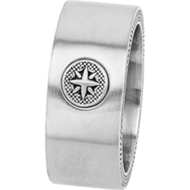 s.Oliver Herren Ring Edelstahl, Silber mit Kompass, 9 mm breit, in Schmuck Geschenkbox, 2037999 – Bild 2