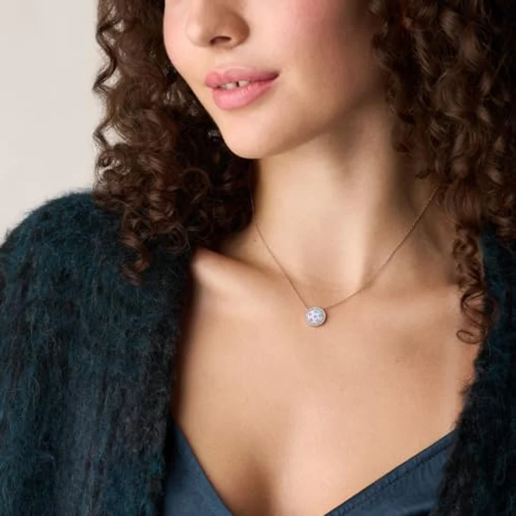 Fossil Merrit Damen Halskette, Roségoldfarbener Edelstahl mit poliertem Finish, 40,6 cm Länge – Bild 2