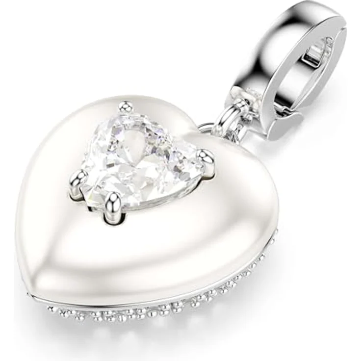 Swarovski Idyllia Charm, Herz in Weiß mit perlfarbener Beschichtung und Swarovski Zirconia, rhodiniert – Bild 4