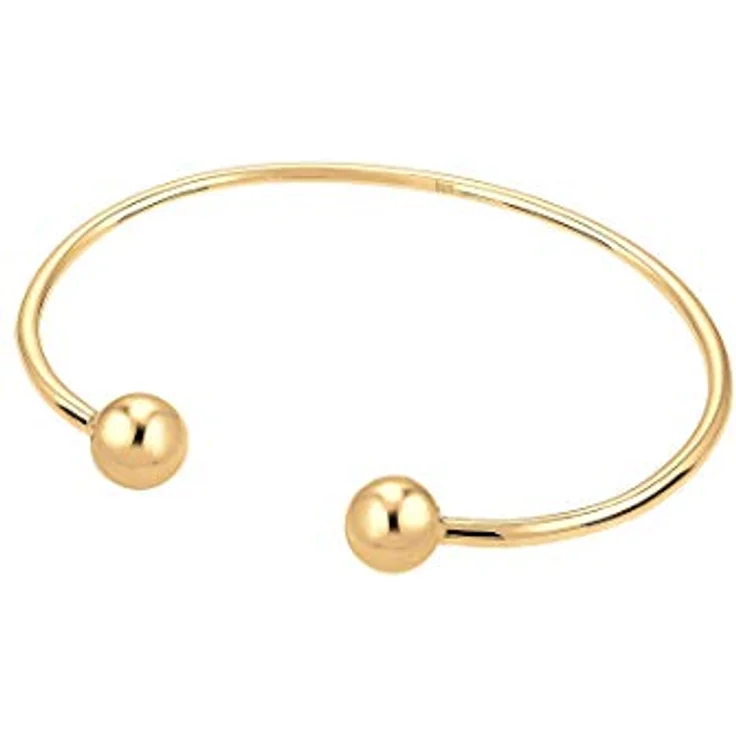 Elli Armband Damen Kugel Ball Geo Bangle, 925 Sterling Silber vergoldet, 16 cm, hochglanzpoliert, anlaufgeschützt – Bild 2