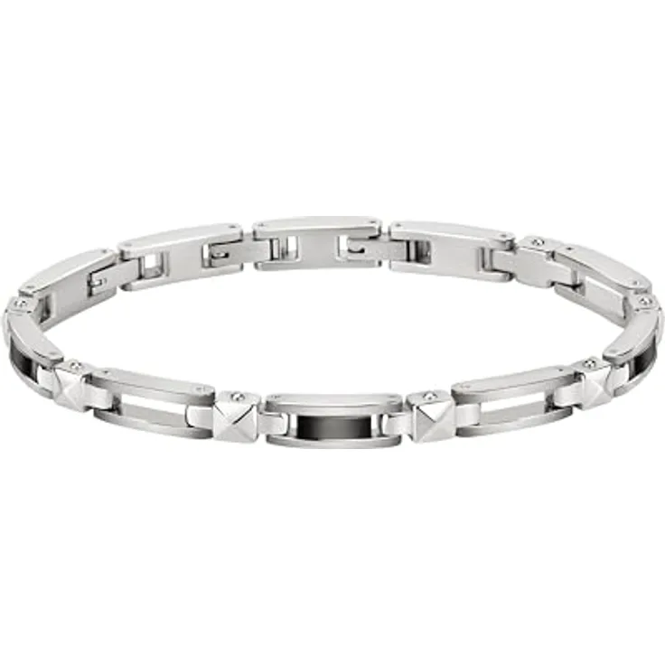Morellato Herrenarmband, Cross Kollektion, Edelstahl, 21 cm, Clipverschluss, Metropolitan Stil, inkl. 2 Jahre Garantie