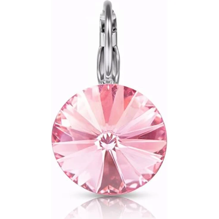 Trachtenland LUISIA Ohrringe Rivoli, 14 mm Premium Kristalle in Light Rosé, hautfreundliche Metallfassung, Bügelverschluss, inkl. Schmuckbox – Bild 2