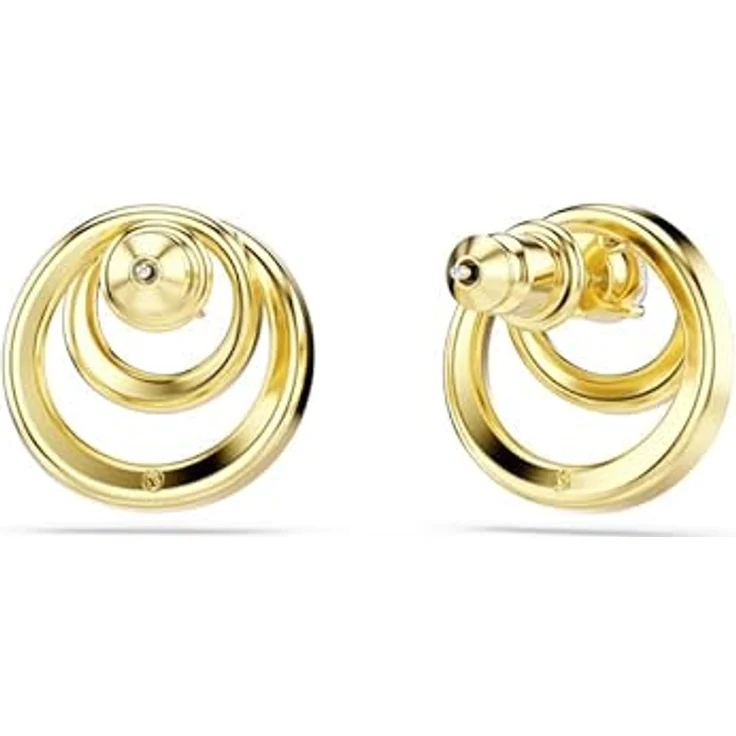 Swarovski Hyperbola Ohrstecker, Rundschliff, Weiß mit Goldlegierungsschicht, Pavé Design – Bild 5