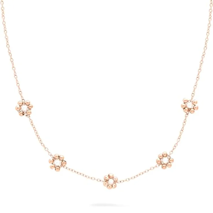 s.Oliver Necklace - Elegante Halskette aus poliertem Edelstahl in IP Roségold - Rolokette 45 cm - wasserfest & hautfreundlich