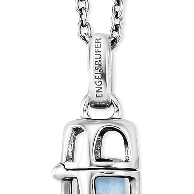 Engelsrufer Damen Halskette aus Sterling Silber mit austauschbarem Rosenquarz Anhänger Größe S, Karabinerverschluss, verstellbar, nickelfrei – Bild 2