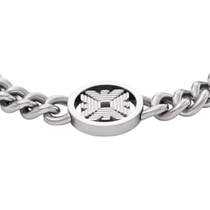 Emporio Armani Herren-Gliederarmband EGS3041040, Edelstahl, silberfarben, gebürstet mit Karabinerverschluss – Bild 2