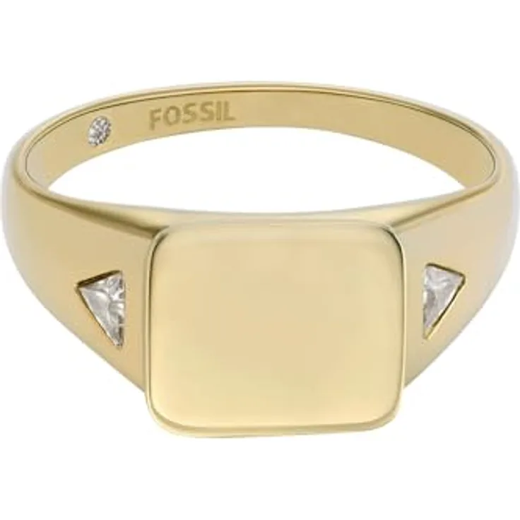 Fossil Ellis Damen-Ring, Edelstahl Gold, Poliertes Finish, Größen 3-9