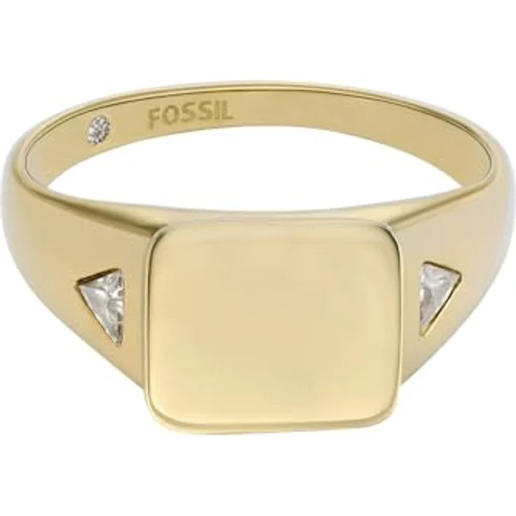 Fossil Ellis Damen-Ring, Edelstahl Gold, Poliertes Finish, Größen 3-9 – Bild 1