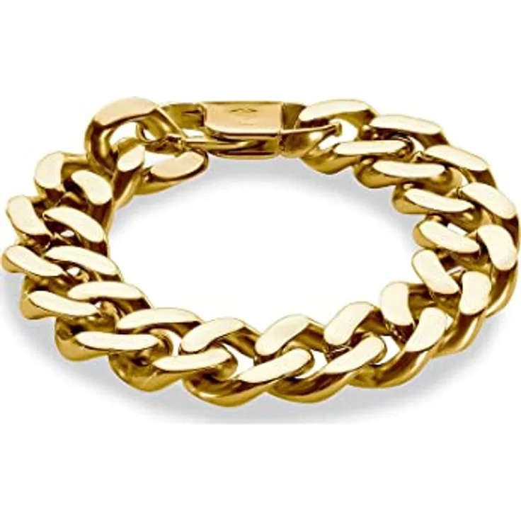 FAVS Herren-Armband Edelstahl, 20 cm Länge, 1,6 cm Breite, 5 mm Stärke, in Geschenkbox