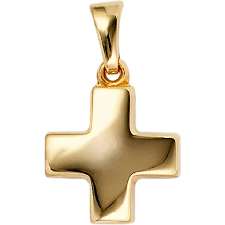JOBO Kreuzanhänger aus 333 Gold, 13,8 mm hoch, Gelbgold
