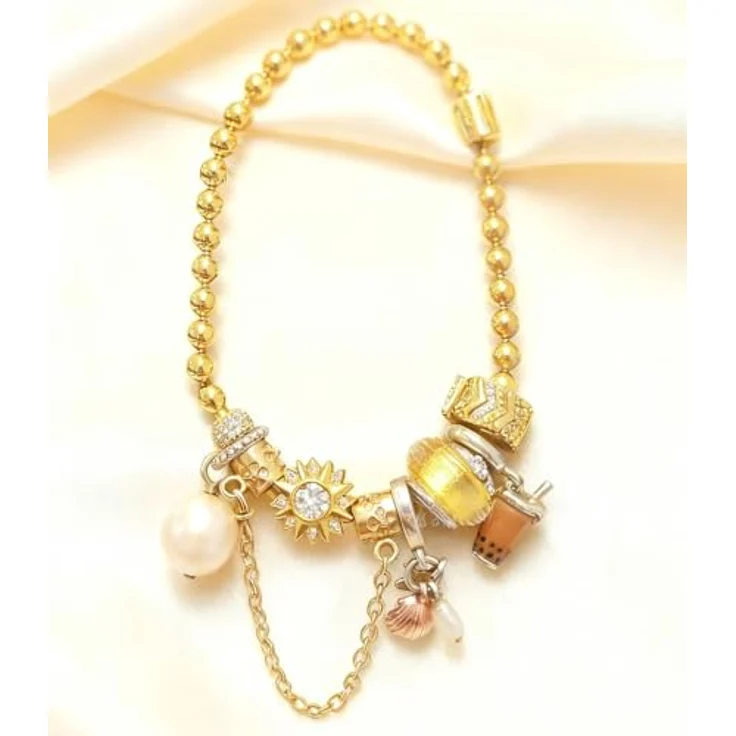 WEIMU Golden Charms 925 Sterling Silber Charm "Die goldene Sonne", hypoallergen, passend für Armbänder & Halsketten – Bild 2