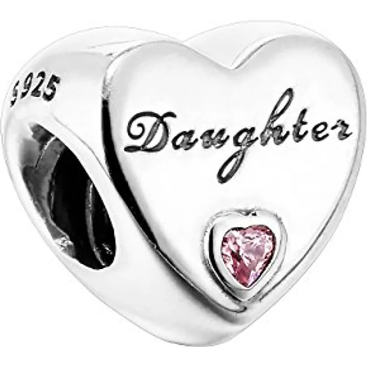 PANDORA Herz-Charm Daughter 925er Silber mit Zirkonen, 791726PCZ