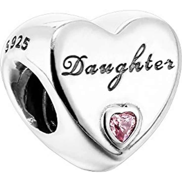 PANDORA Herz-Charm Daughter 925er Silber mit Zirkonen, 791726PCZ – Bild 1