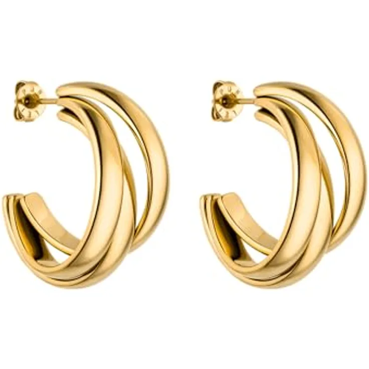 Purelei Cascade Ohrringe (Gold) – Wasserfeste Damenohrringe aus langlebigem Edelstahl – 2,0 cm Durchmesser – Modeschmuck inspiriert von Hawaii