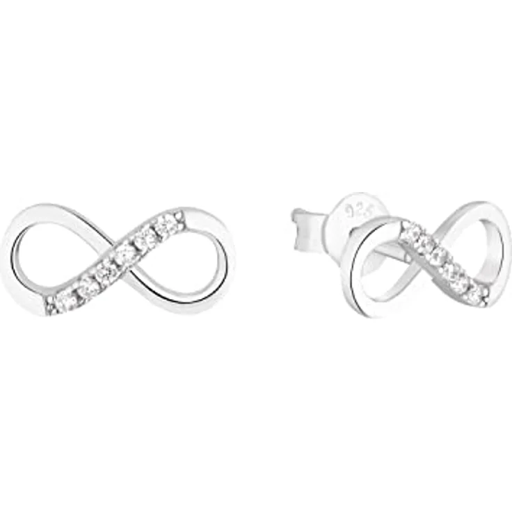 Amor Paar Ohrstecker Infinity, Unendlichkeitsschleife mit Zirkonia (synth), glänzend – Bild 1