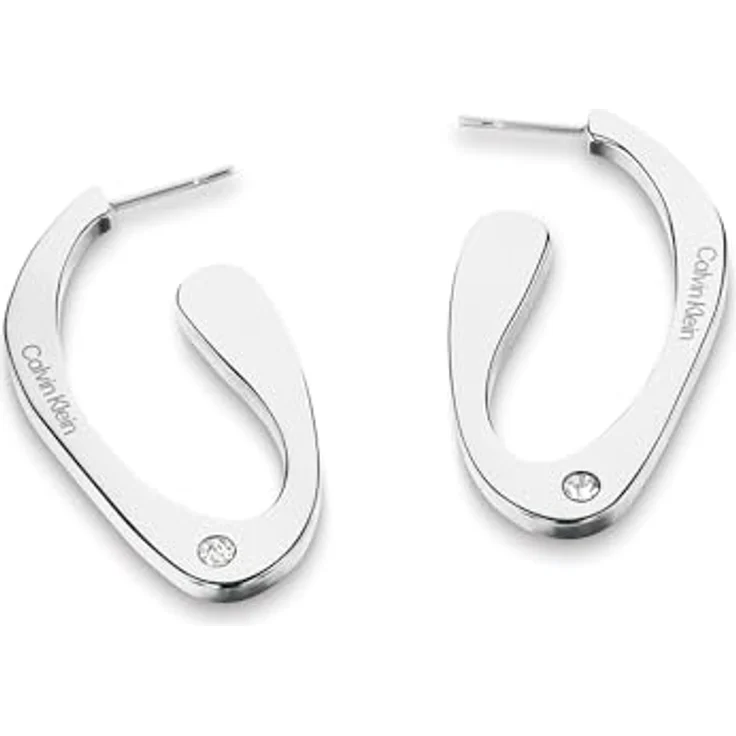Calvin Klein Creolen Damen HARMONIOUS CONNECTION, Edelstahl mit Kristallen, 40 mm, modernes Design – Bild 2