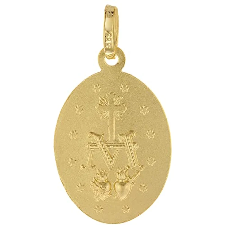 trendor Milagrosa Anhänger Gold 585 Madonna mit vergoldeter Silberkette, 42 cm, Gedenkprägung, edle Verarbeitung – Bild 2
