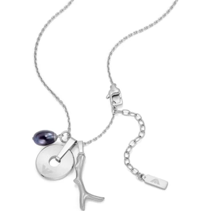 Emporio Armani Herren Halskette EGS3324040, silberfarbener Edelstahl mit mattem und glänzendem Finish, 525mm Länge – Bild 4