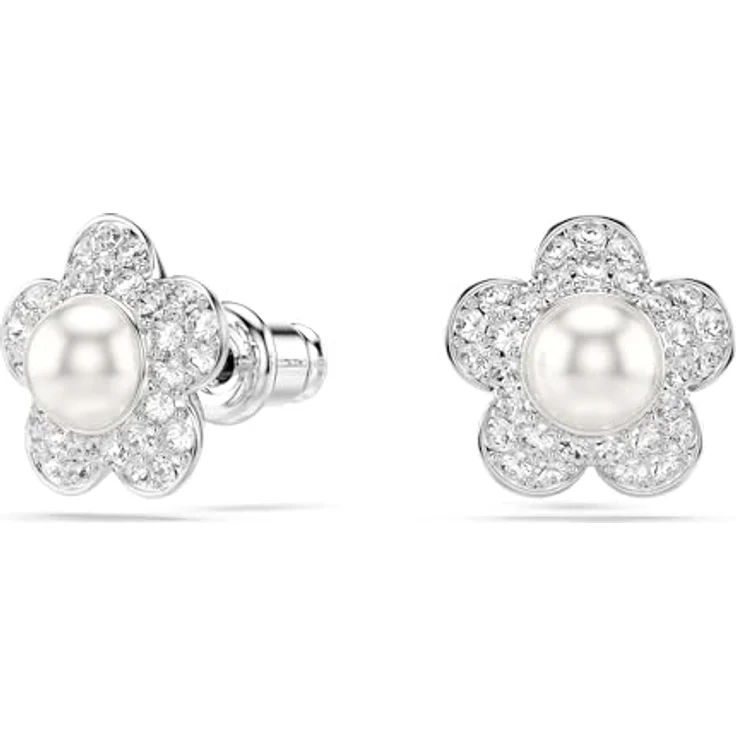 Swarovski 2026 Capsule Ohrringe Angelic, rhodiniert, mit glänzenden Kristallen und zarten Blütenblättern – Bild 2