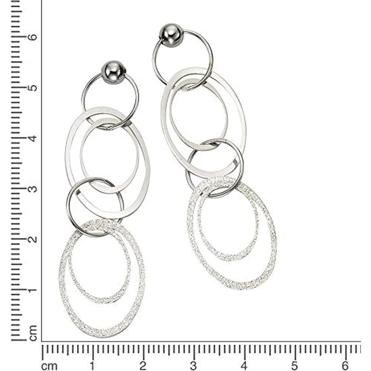 Celesta Silber Ohrring 925 Sterling Silber, diamantierte Ohrstecker mit sicherem Pin-Verschluss, 60 cm hängend im Geschenketui – Bild 3