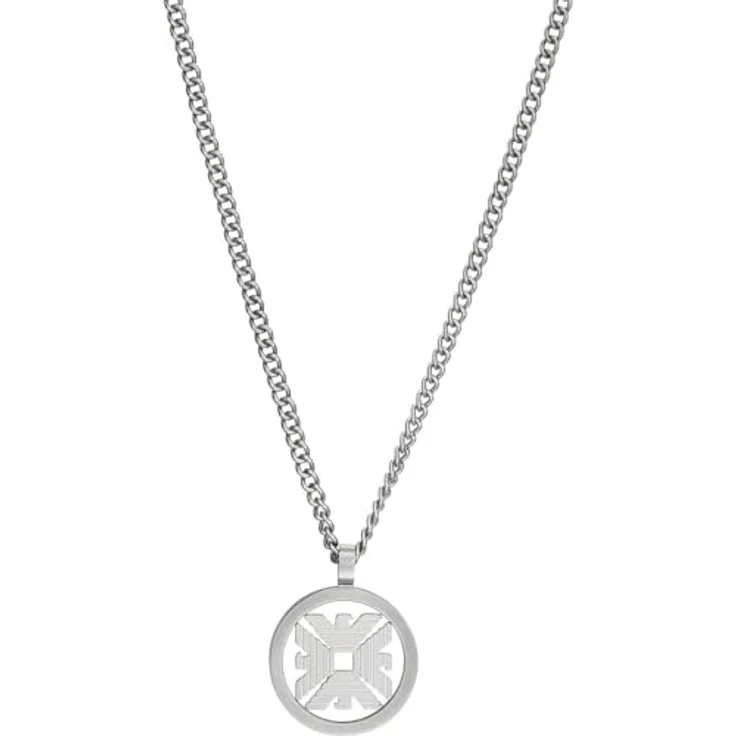 Emporio Armani Herrenkette Anhänger EGS3040040, Edelstahl in Silberfarben mit gebürstetem Finish und Karabinerverschluss – Bild 2