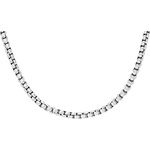 Fossil Herren-Edelstahl Halskette mit Karabinerverschluss, gebürstetes Römisches Silber