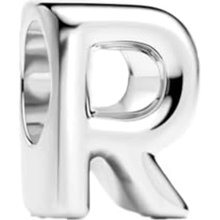 Anduonie Buchstabe Charm Anhänger Silber 925, roter Beads Charm für europäische Armbänder und Halsketten, Größe 4.5mm-5.0mm, für Frauen (R) – Bild 1