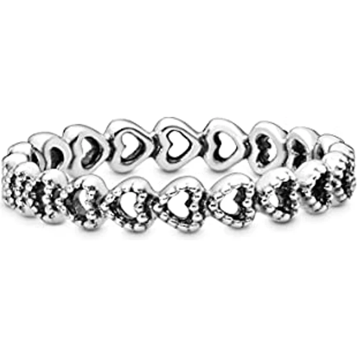PANDORA Ring 190980-50, Damen Silberring mit Perlendetails im Bandring-Stil – Bild 3