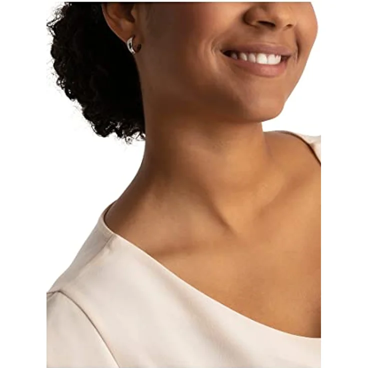 FAVS Damen-Creolen 925er Silber, klassisches Design, 1,4 cm Länge, Geschenkbox – Bild 4