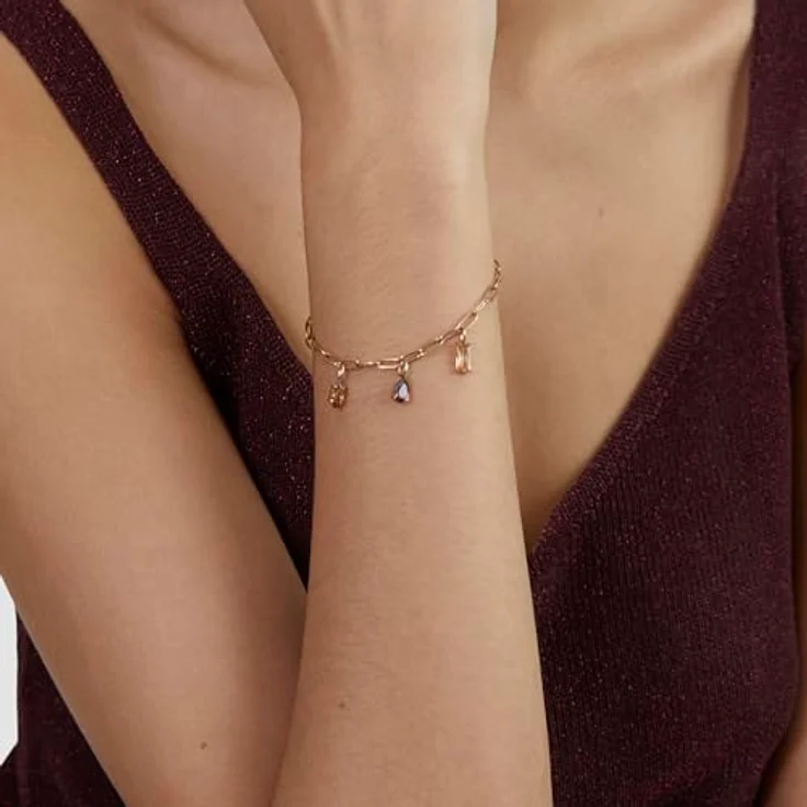 s.Oliver Bracelet, Elegantes Armband aus roségold glänzendem Edelstahl, verstellbare Gliederkette bis 21 cm, wasserfest & hautfreundlich – Bild 2