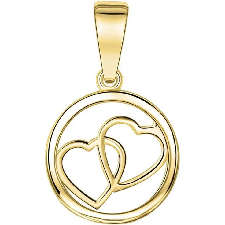 Vivance Kettenanhänger 375/- Gelbgold, glänzendes Herz, 1,7 cm, Damen