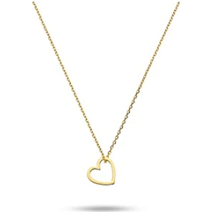 CHRIST Damen-Halskette Collier aus 375er Gelbgold, 45 cm mit Anhänger, edel und schlicht