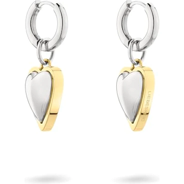 LIEBESKIND BERLIN Metal Heart Creole, Edelstahl Creole Bicolor, 2,8 cm, Scharnierverschluss, wasserfest & hautfreundlich – Bild 1