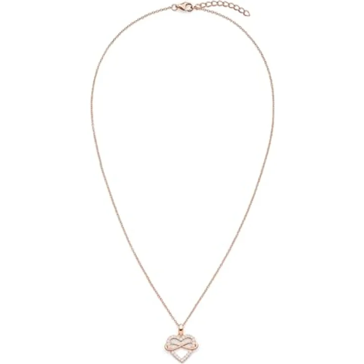 s.Oliver Necklace, Elegante Halskette aus poliertem 925er Silber in IP Roségold, Ankerkette 45 cm, wasserfest & hautfreundlich – Bild 3