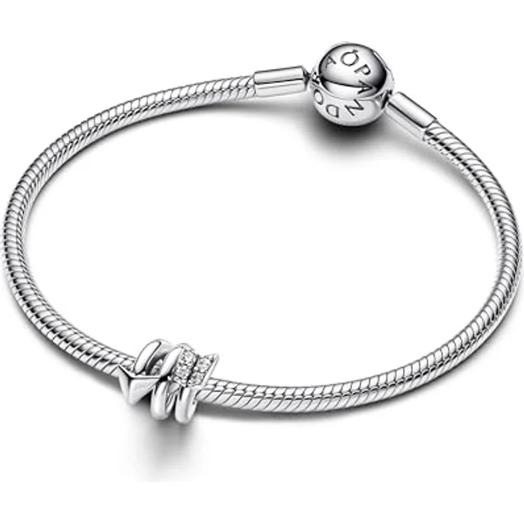Pandora 793665C01, Charm Geschlungener Pfeil aus 925 Sterlingsilber mit Zirkonia, 9 x 11 mm – Bild 3
