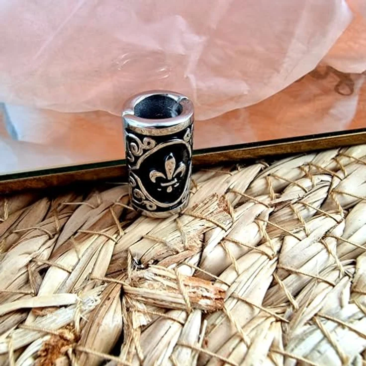 VALHALLA Wikinger Bartperle Fleur-de-lis, 316L Edelstahl, offene Perle, 20 mm lang, 1 Stück – Bild 2