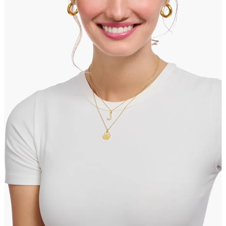 THOMAS SABO Halskette Buchstabe E, vergoldetes 925er Sterlingsilber mit Zirkonia, Damen Schmuckstück – Bild 2