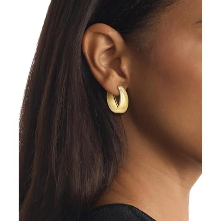 Calvin Klein MODERN PURITY Ohrringe für Damen, Edelstahl mit Gelbgold-Beschichtung, 24,7 mm x 18 mm, sicherer Steckverschluss – Bild 3
