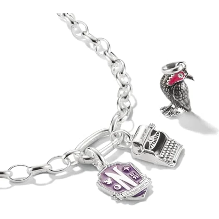 THOMAS SABO Wednesday Schreibmaschine Charm - Connect, aus recyceltem Silber 925 mit schwarzer Emaille und Zirkonia (synth) – Bild 2