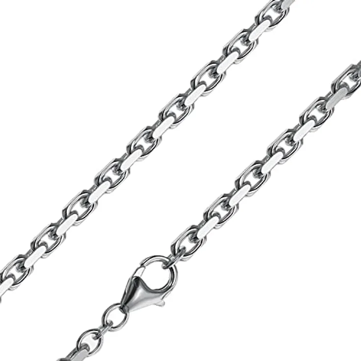 trendor Silberkette für Herren Ankerkette 4,5 mm, polierte Sterlingsilber Halskette mit Karabiner-Verschluss, 50 cm, Geschenkidee im edlen Geschenketui