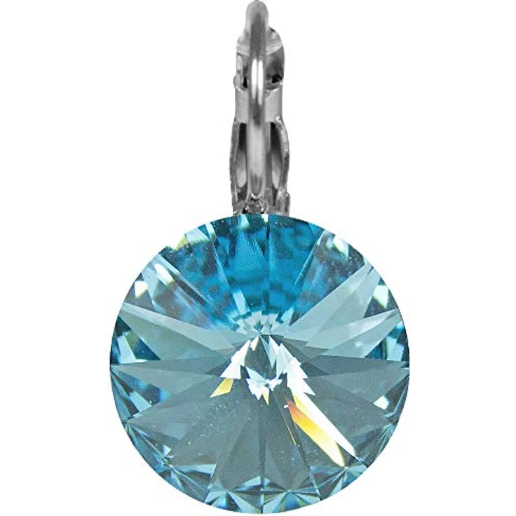 Trachtenland LUISIA Ohrringe Rivoli, 14 mm mit Premium Kristallen in Aqua/Hellblau, nickelfreie Metallfassung, inkl. Geschenkkästchen – Bild 2